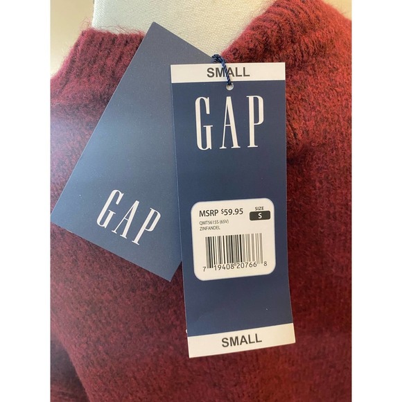 Gap Maroon Red Crewneck Sweater size Small Christmas Sweater NWT - Picture 10 of 11